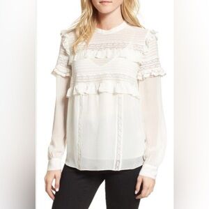 Nordstrom Hinge Ruffle Lace Top Size Medium